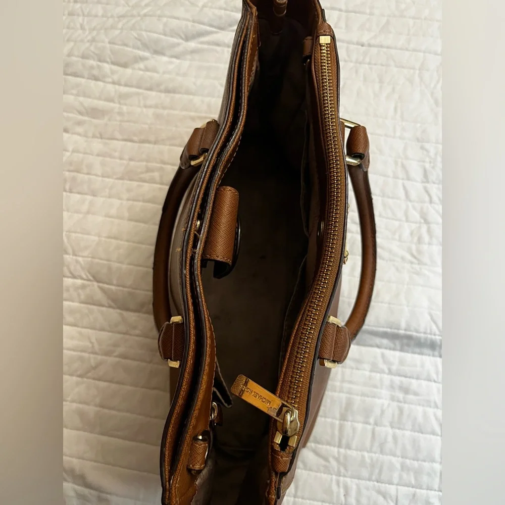 Michael Kors Handbag Satchel Saffiano Tan Leather